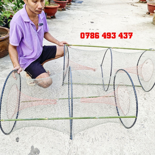 Lờ bắt cá khổ lớn dài 1m lưới siêu dày, chống cua cắn đứt